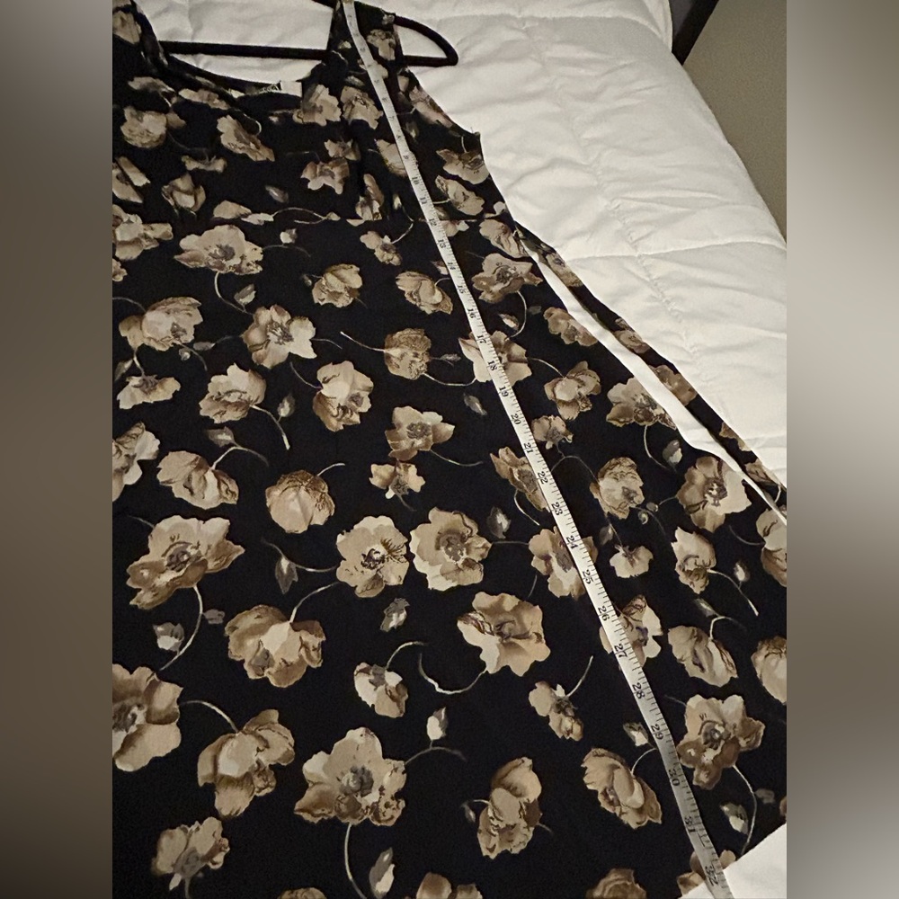 Vintage 90s Hana Empire Waist Floral Tie-Back Dress - Picture 6 of 8